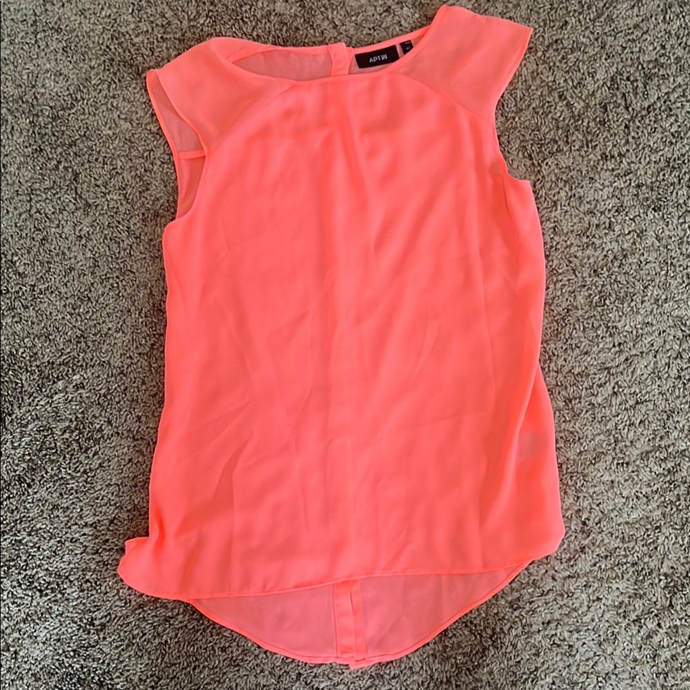 Apt. 9 Women's Bright Coral Cap Sleeve Blouse